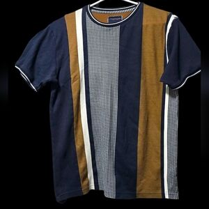 Denim & Flower Retro Blue and Brown Short Sleeve Tee